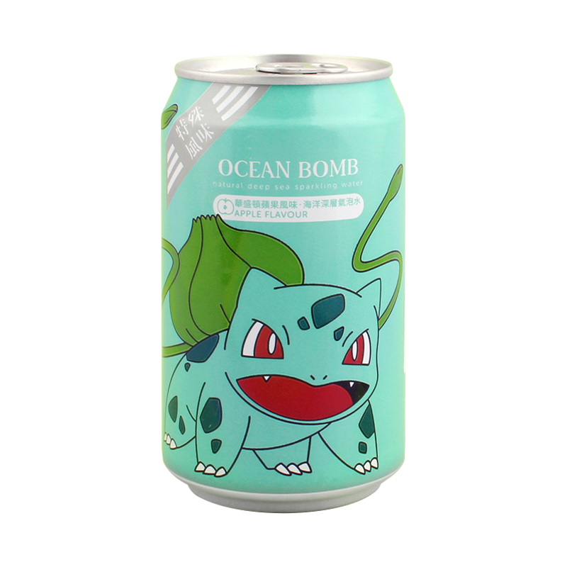 Ocean Bomb Pokemon Bulbasaur Apple Flavour Sparkling Water (330ml)