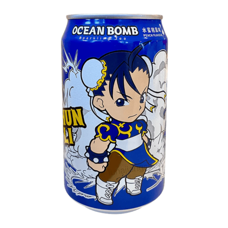 Ocean Bomb x Street Fighter Peach Sparkling Tea (330ml)