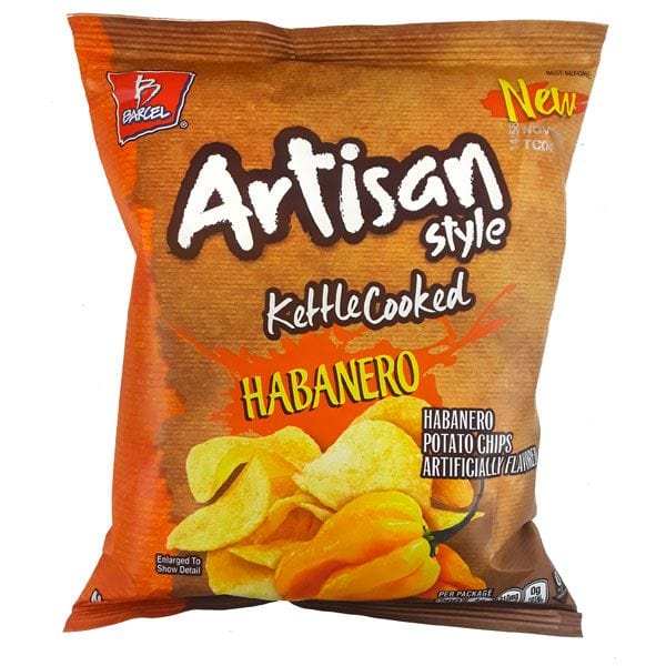 Front of Takis Habanero Kettle Cooked Potato Chips bag featuring a bold design with habanero peppers and the product name (53g pack)