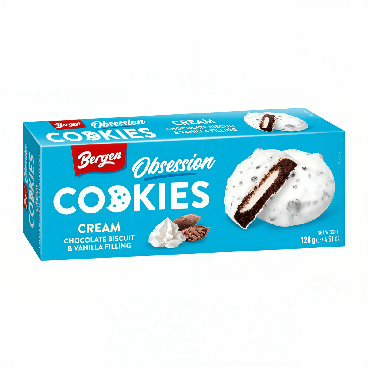 Bergen Cookies Obsession Cream Chocolate & Vanilla (128g)