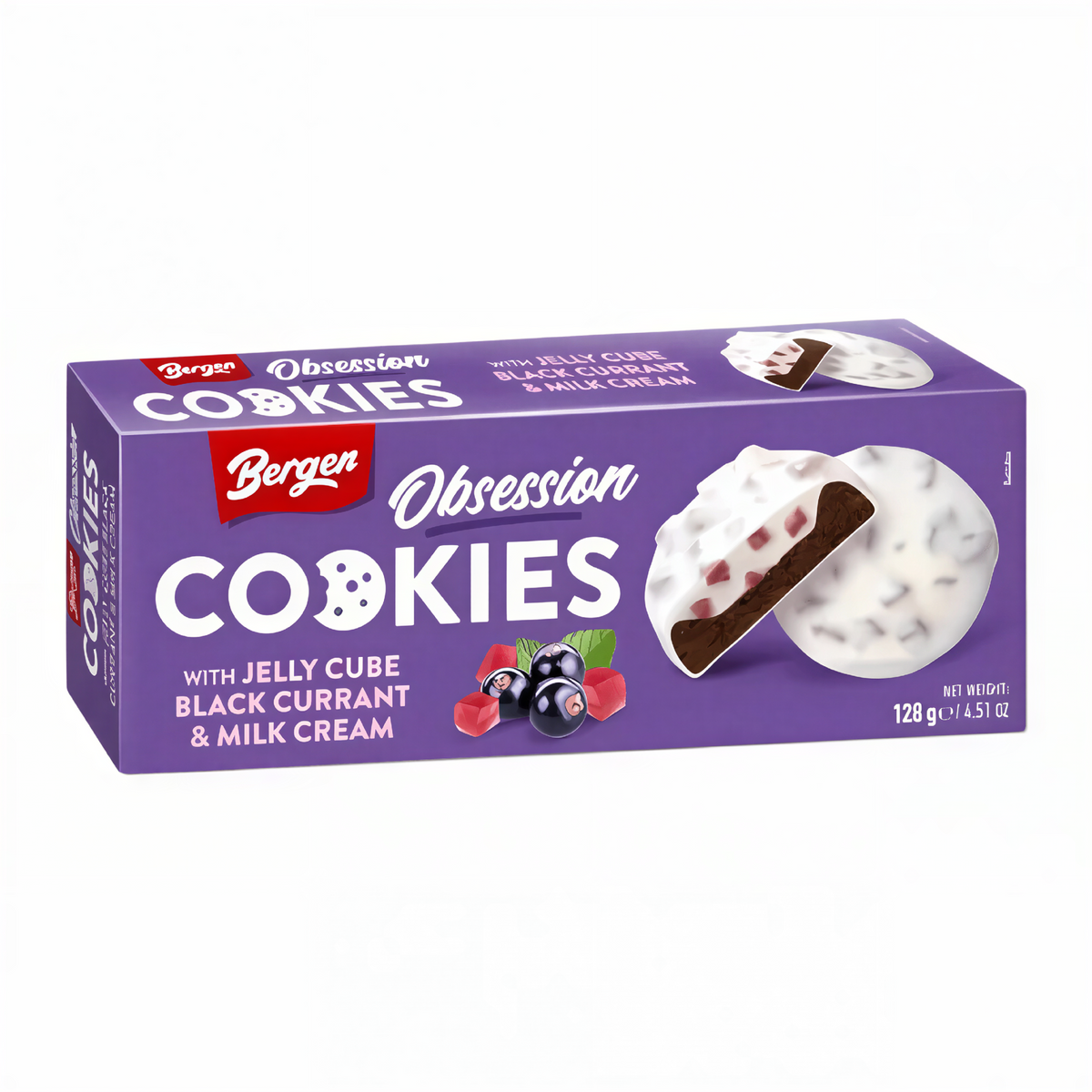 Bergen Cookies Obsession Blackcurrant & Milk Cream (128g)