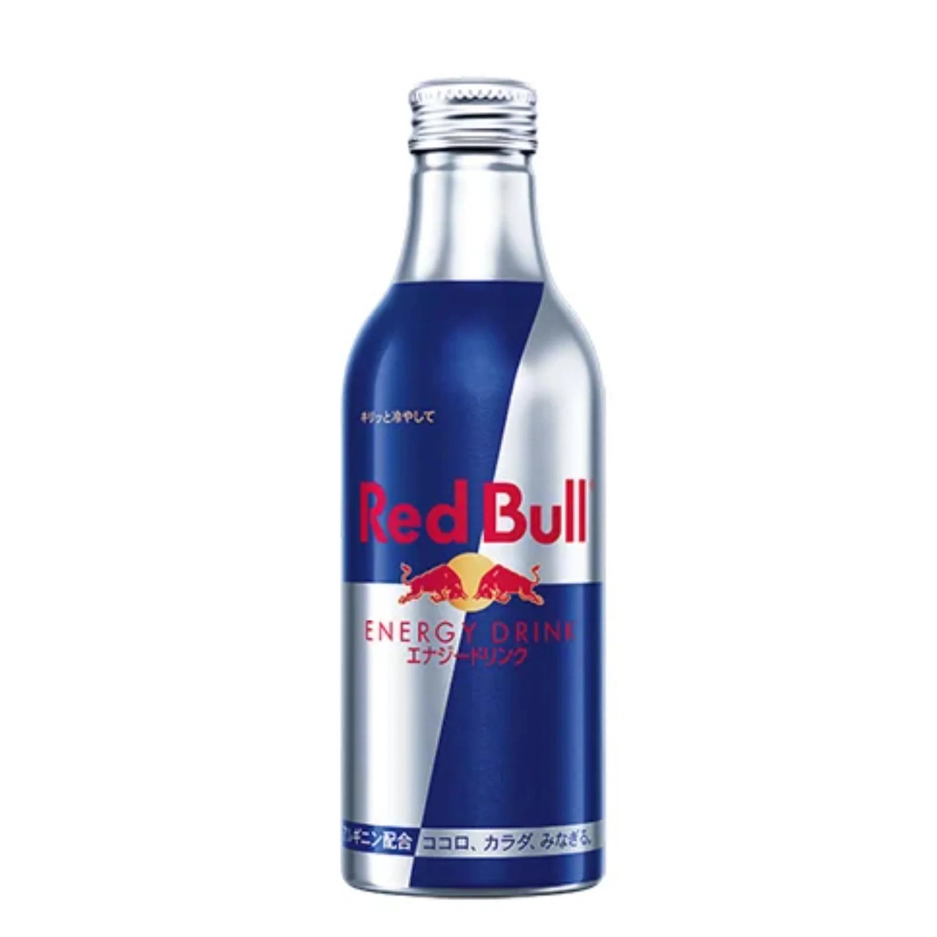 Front of a Red Bull Original 330ml can featuring the iconic logo, vibrant blue and silver design.