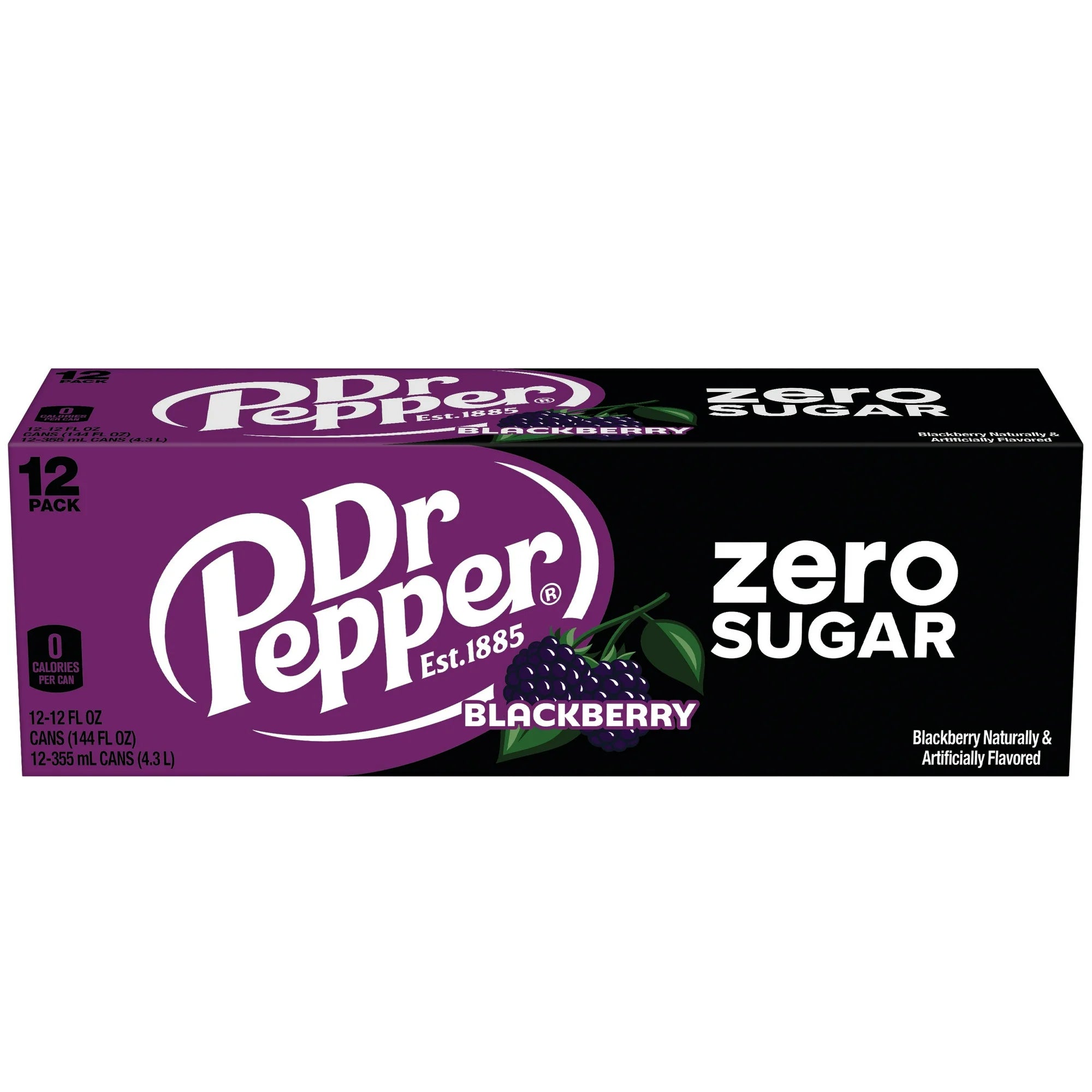 Dr Pepper Blackberry Zero Sugar Case of 12 (12 x 355ml)