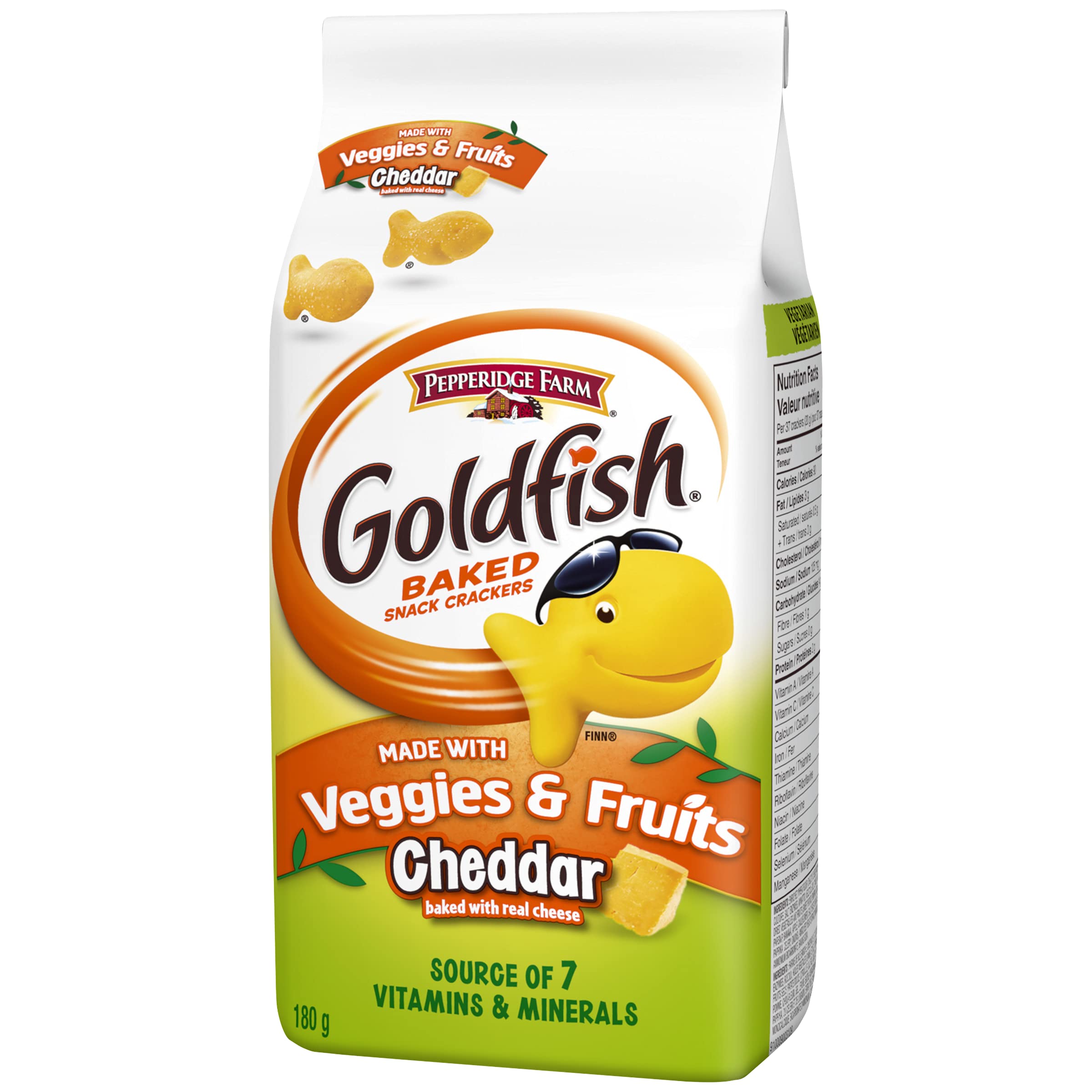 Pepperidge Farm Goldfish Crackers Veggies and Fruit Cheddar Flavour (180g)