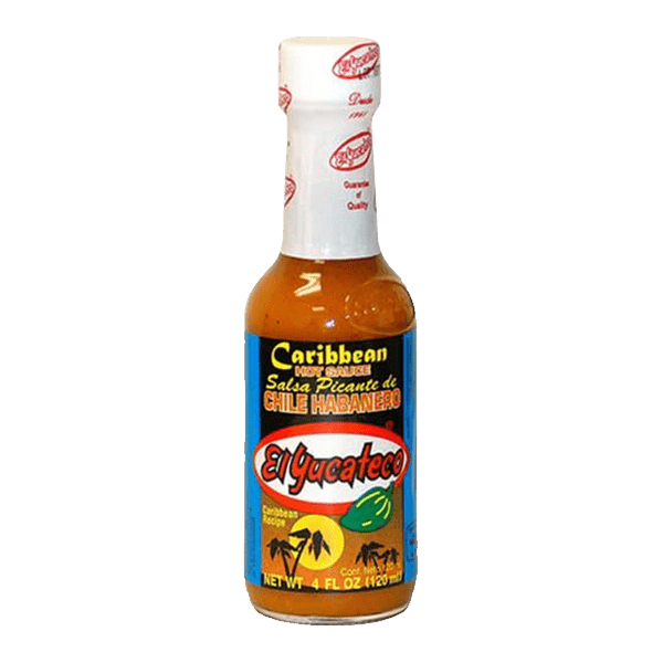  
Front label of El Yucateco Salsa Picante de Chile Habanero, 120ml  

