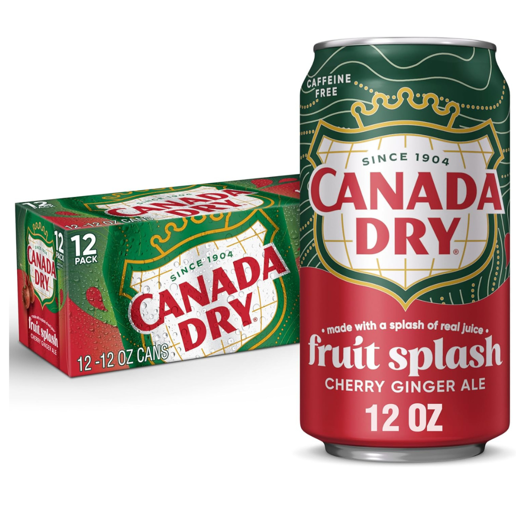 Canada Dry Fruit Splash Cherry Ginger Ale Case of 12 (355ml x12)