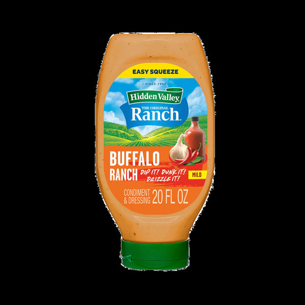   
Front label of Hidden Valley Ranch with Buffalo flavour, 591ml  


