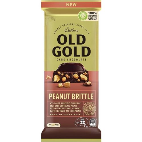 Cadbury's Old Gold Dark Chocolate Peanut Brittle (175g)