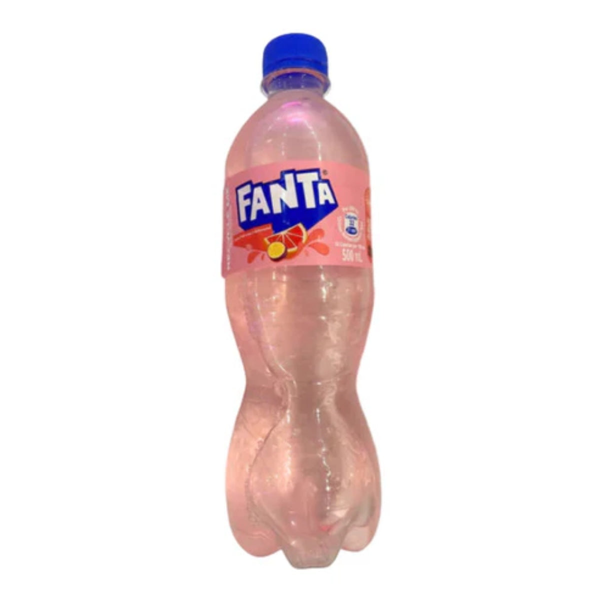 Front of Fanta Passion Fruit bottle displaying the logo, passion fruit imagery, and 500ml label.