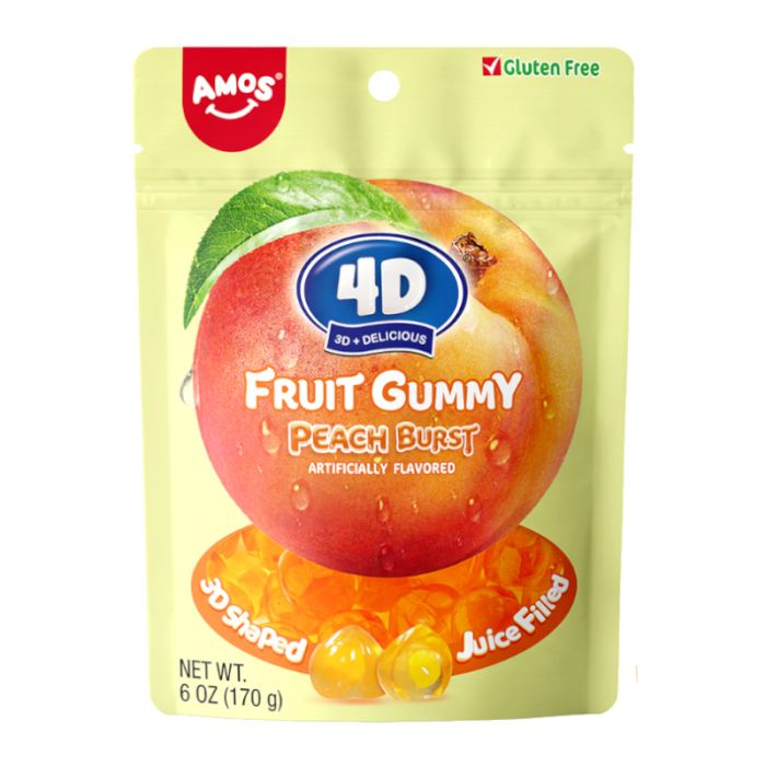 Amos 4D Fruit Gummy Peach Burst (170g)