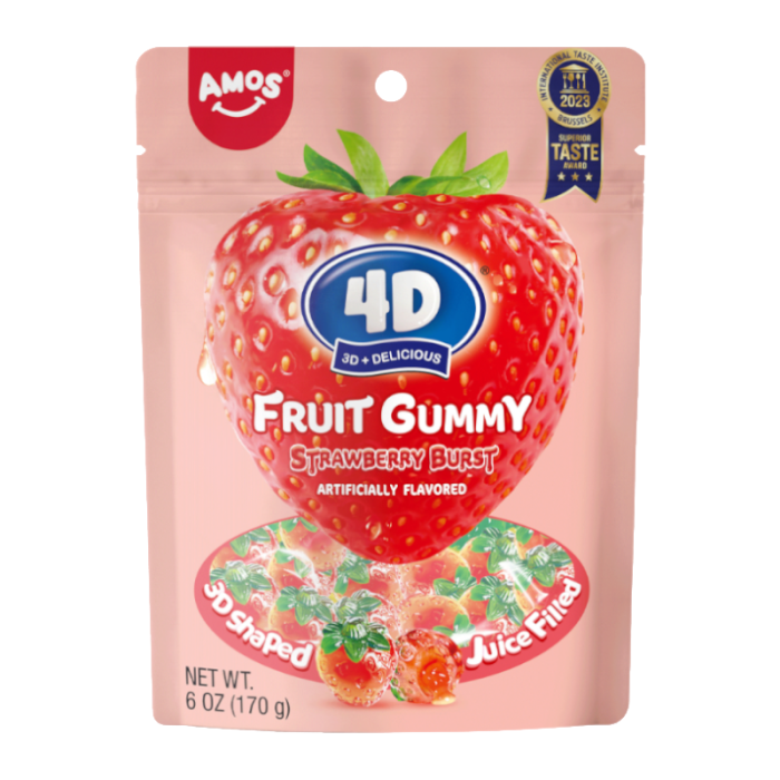 Amos 4D Fruit Gummy Strawberry (170g)