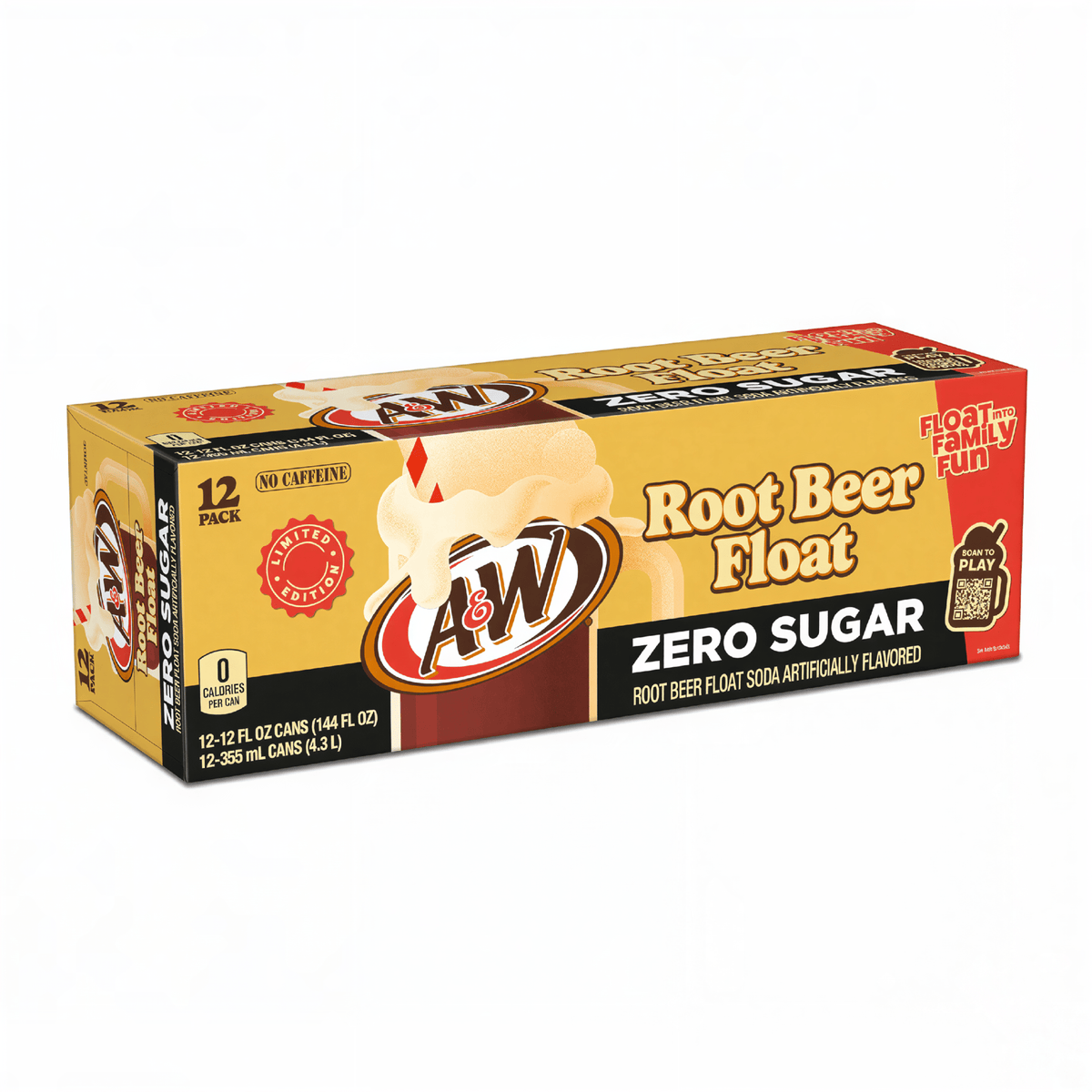 A&W Root Beer Float Zero Sugar (355ml) 12 Pack