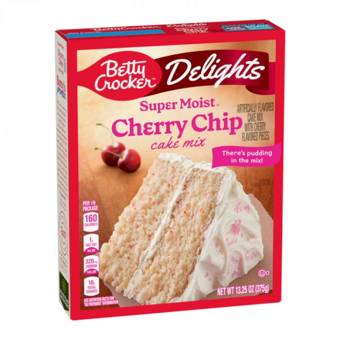 Betty Crocker Delights Super Moist Cherry Chip Cake Mix (375g)