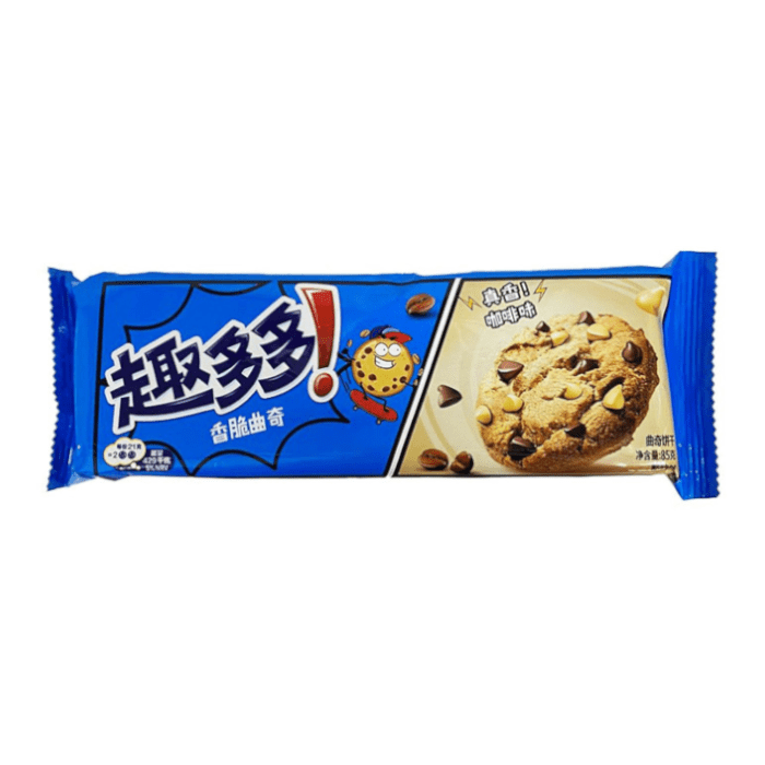Front of Chips Ahoy Crispy Cookies Coffee packaging showing the logo, cookie image, and "Coffee" flavour label (85g pack)