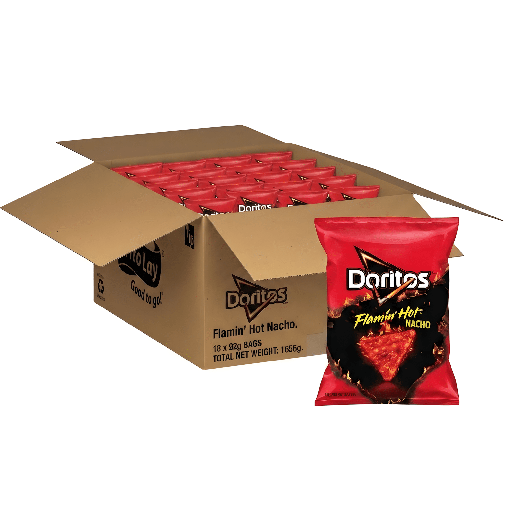 Doritos Flamin' Hot Nacho Tortilla Chips (92g) (18 Pack)