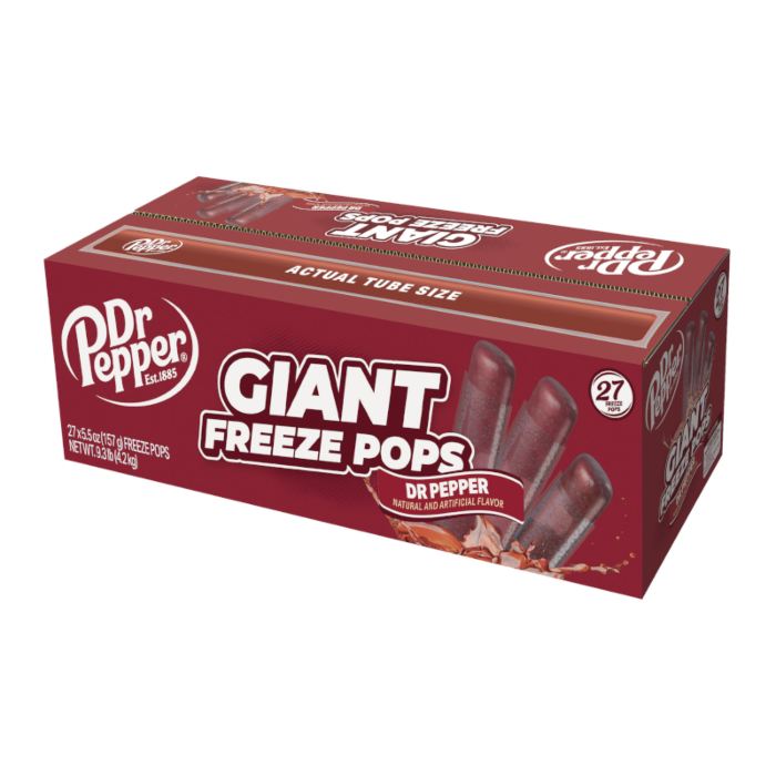Dr Pepper Giant Freezies Ice Pops 27 Pack (27 x 150ml)