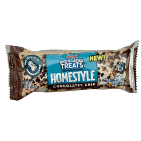   
Front label of Kellogg's Rice Krispies Treats with Chocolatey Chip, 32g  

