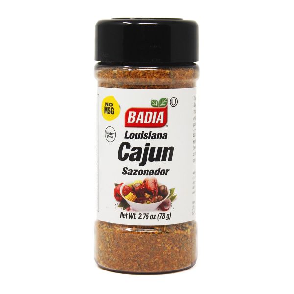   
Front label of Badia Sazonador with Louisiana Cajun flavour, 78g  

