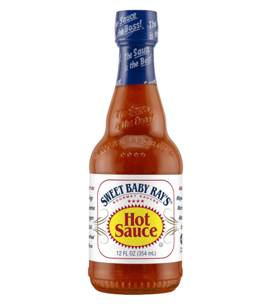   
Front label of Sweet Baby Ray's Hot Sauce, 354ml  

