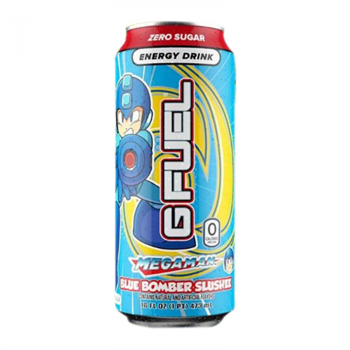 G FUEL Mega Man Blue Bomber Slushee Vanilla Blue Raspberry Flavour Ene