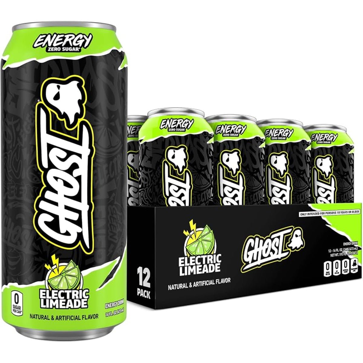 Ghost Electric Limeade Case of 12 (12 x 473ml)