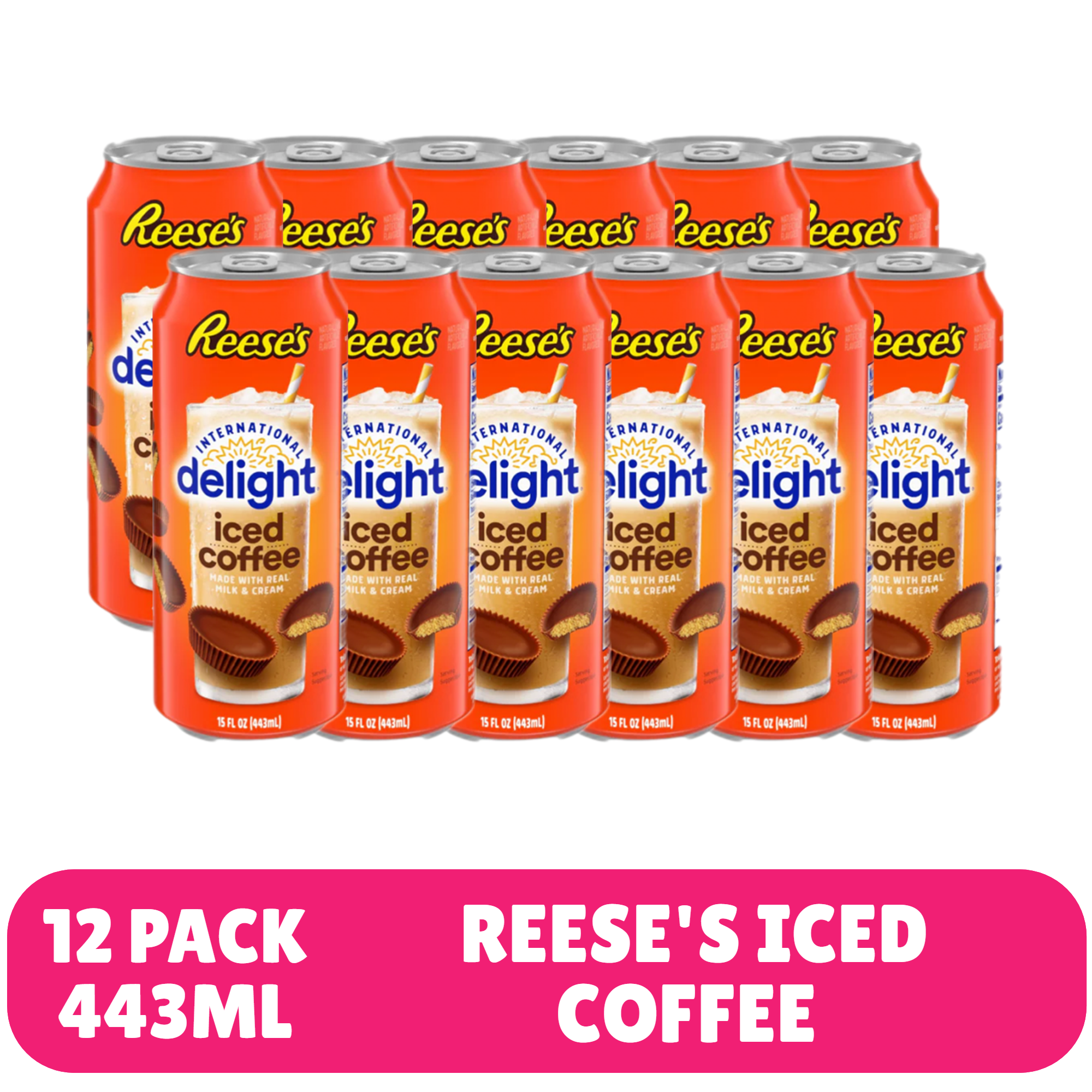 International Delight Reese's Iced Coffee Can Case of 12 (12 x 443ml)