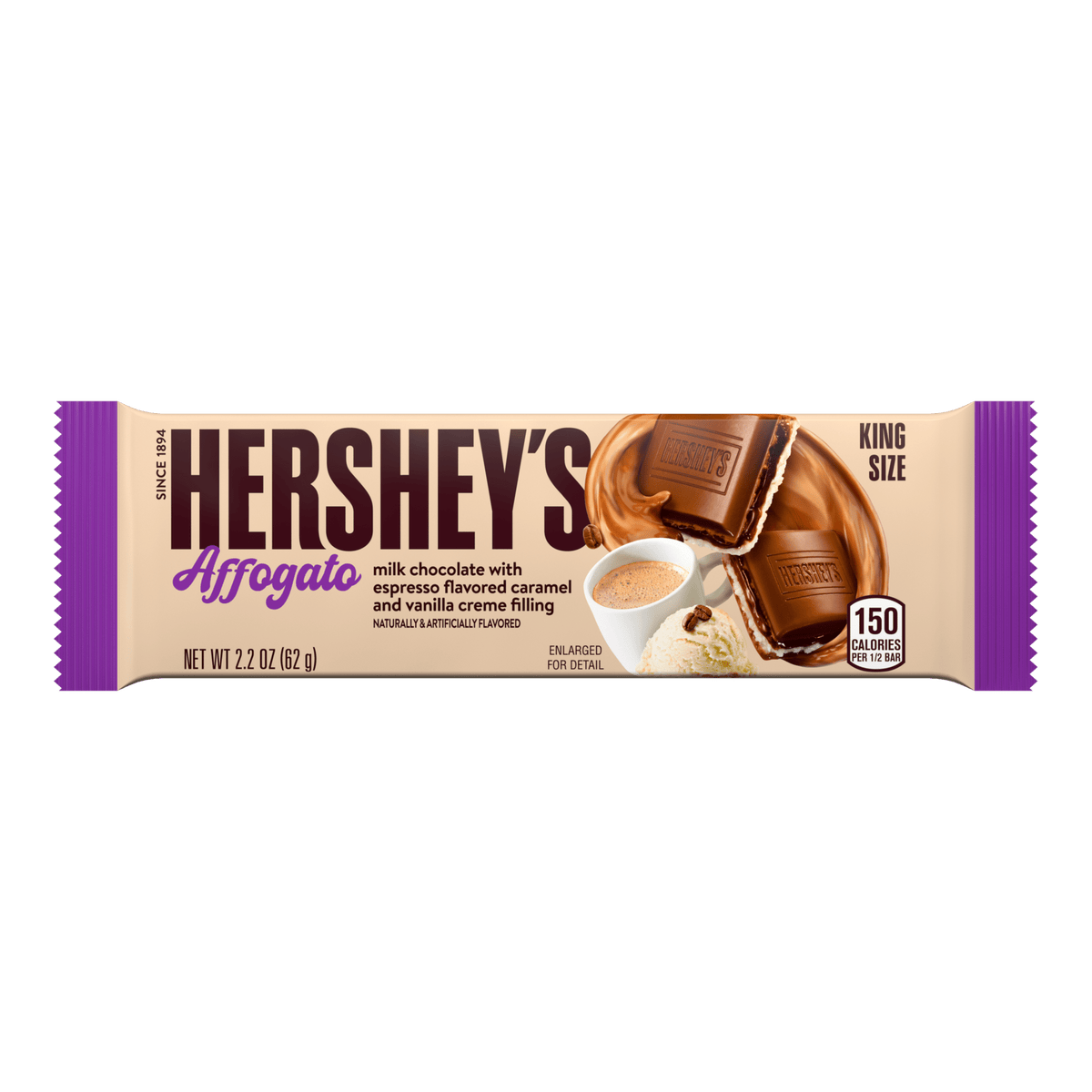 Hershey's Affogato Milk Chocolate with Espresso King Size Bar 62g
