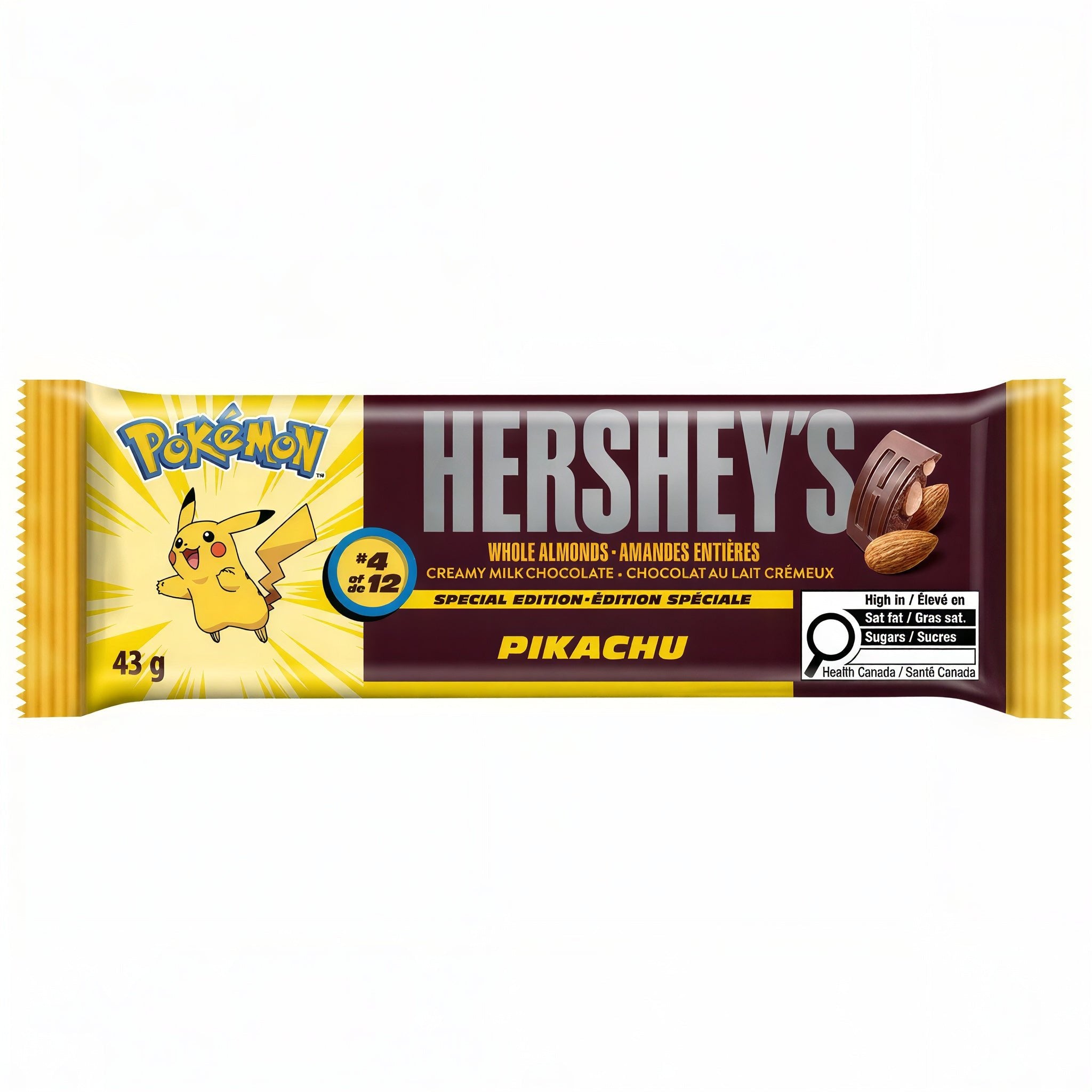 Hershey's x Pokémon Almond Special Edition Chocolate Bar 43g (Canada Import)