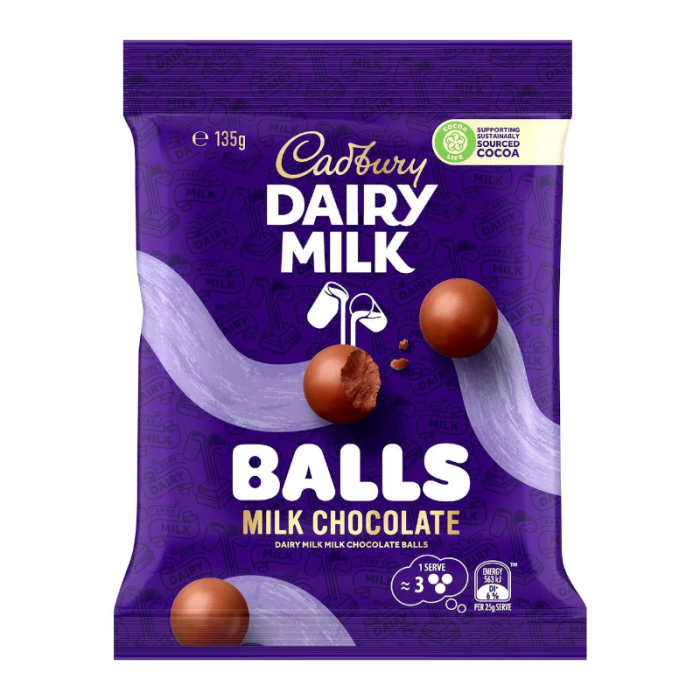 Cadbury Dairy Milk Balls Milk Chocolate (135g) product packaging