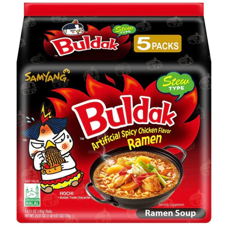 Samyang Buldak Hot Chicken Flavour Ramen Noodles (145g) (5 Pack)