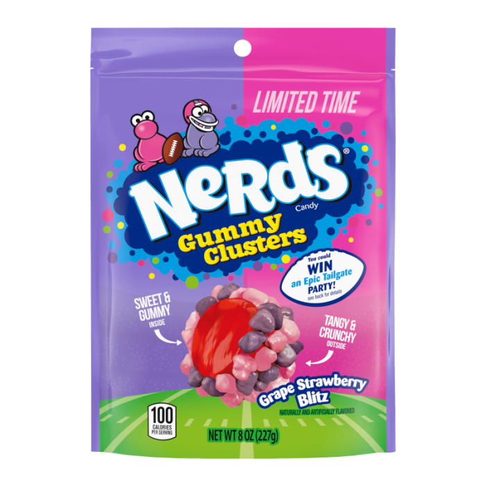 Nerds Gummy Clusters Grape Strawberry Blitz Limited Time Football Season (227g)