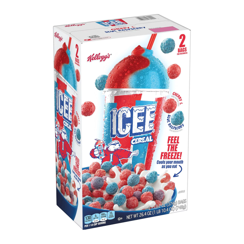 Kellogg's Icee Cherry & Blue Raspberry Cereal GIANT Box (748g)