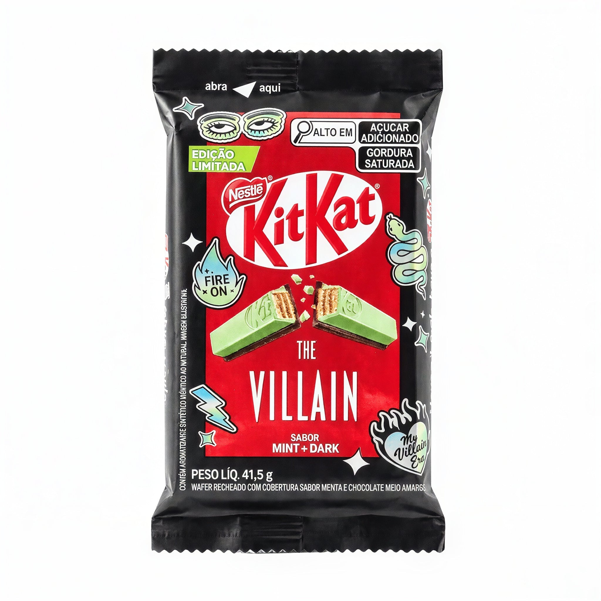 Kit Kat The Villain Mint Dark Chocolate Bar 41.5g (Brazil Import)