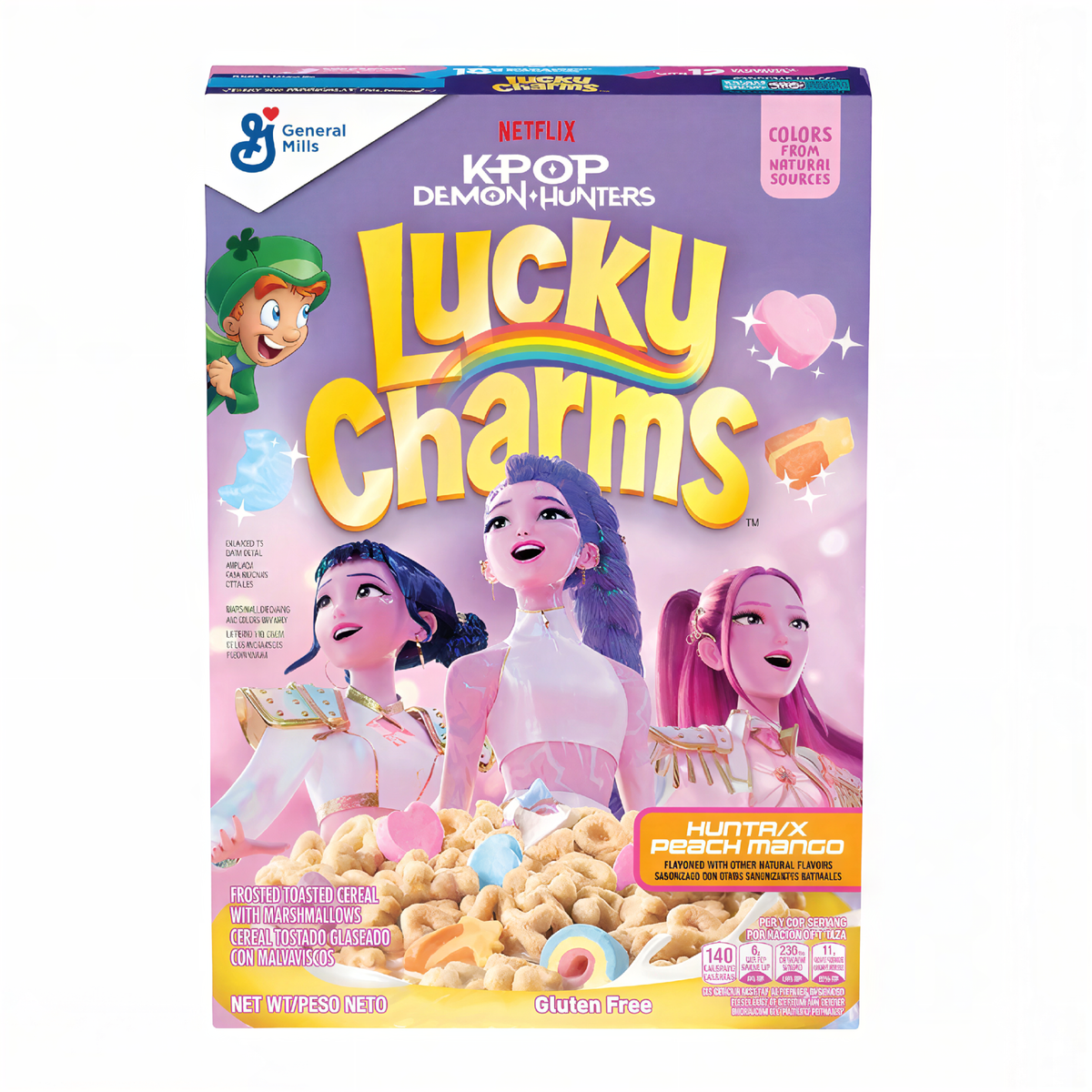 Lucky Charms KPop Demon Hunters HUNTR/X Peach Mango Cereal (298g)