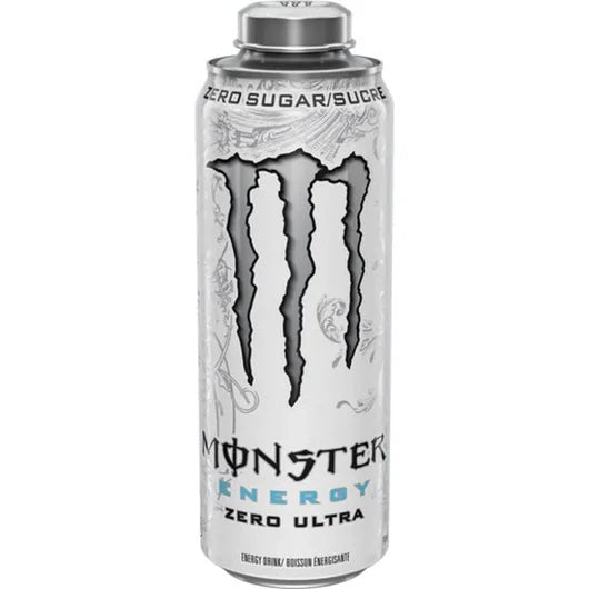 Front of Mega Monster Energy Ultra Zero can featuring logo and design, with sugar-free label and 710ml size.