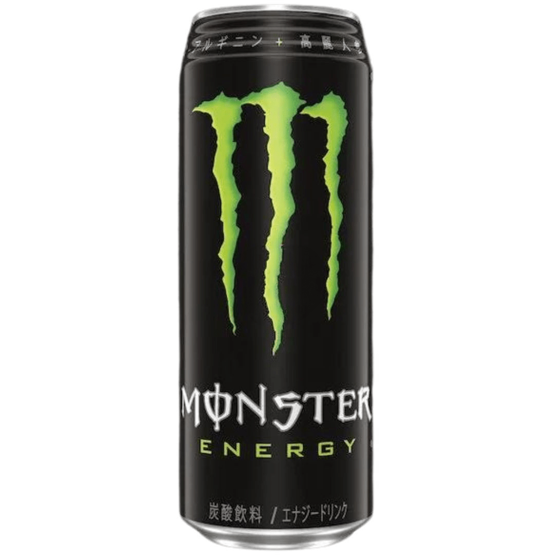 Front of Monster Energy Original Can (Japan) showing the iconic green logo and black can design (500ml).