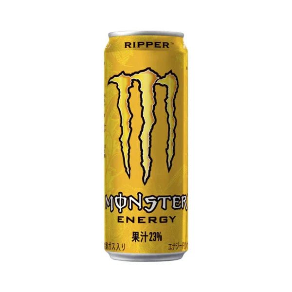 Front of Monster Energy Ripper (Japan) can with bold yellow design, logo and energising graphics (355ml)
