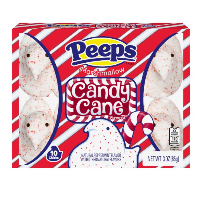 Peeps Candy Cane Marshmallow Chicks 10PK (85g)