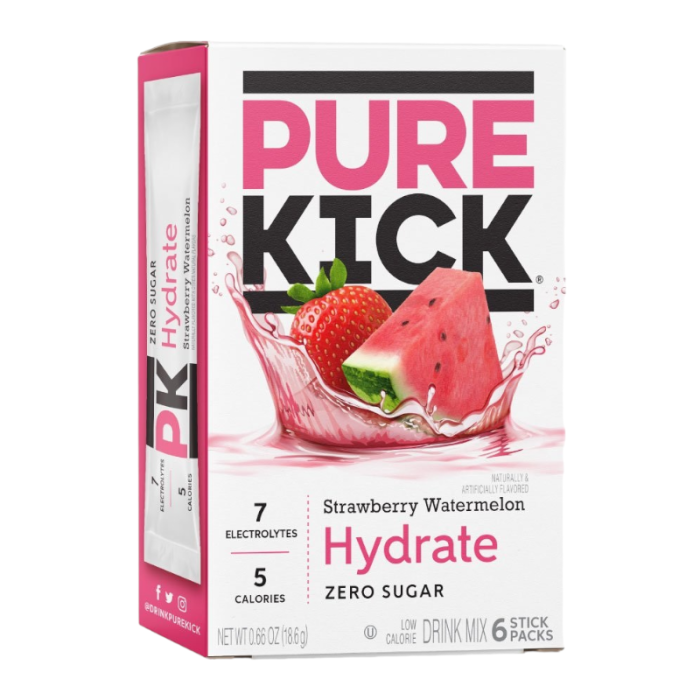 Pure Kick Energy Strawberry Watermelon Singles to Go (18g)