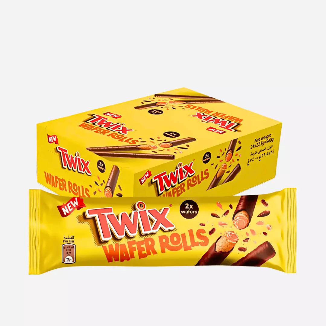 Twix Caramel Wafer Rolls (22.5g) (12 Pack)