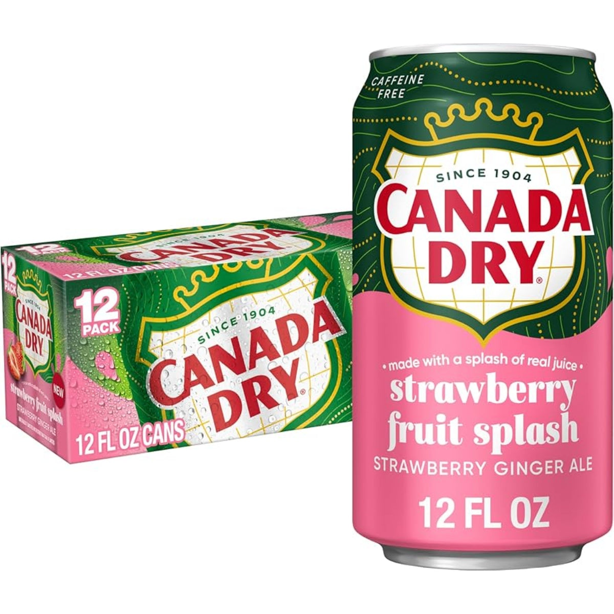Canada Dry Strawberry Fruit Splash Case of 12 (12 x 355ml)