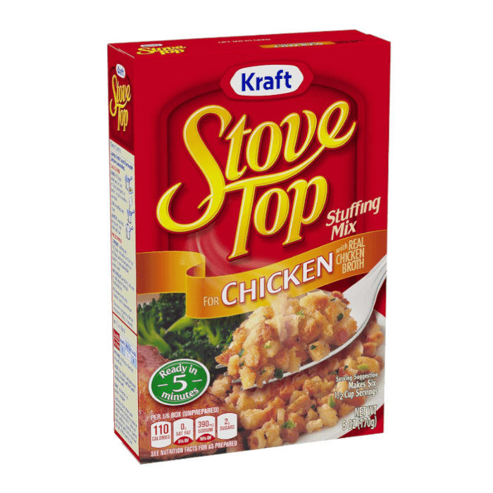 Kraft Stove Top Stuffing Mix for Chicken (470g) product packaging