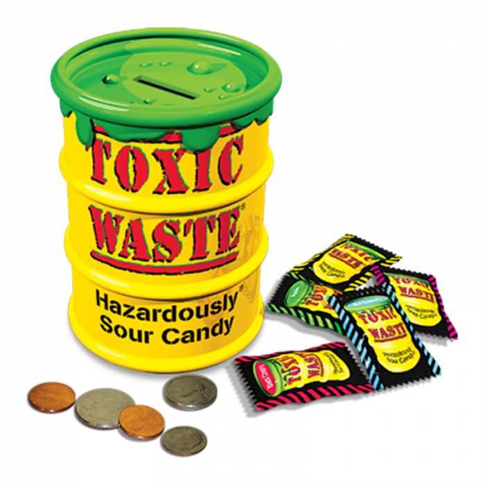 Toxic Waste Yellow Giant Coin Bank Barrel (84g)