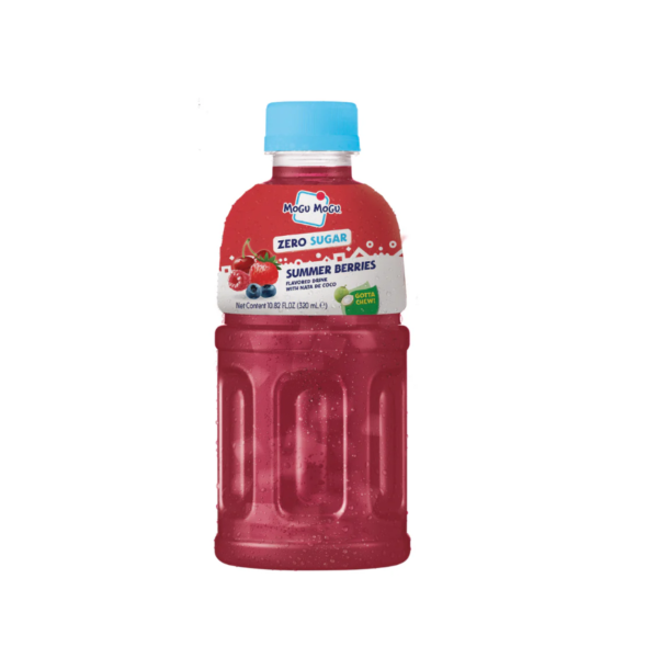   
Front label of Mogu Mogu Summer Berries with zero sugar, 330ml  

