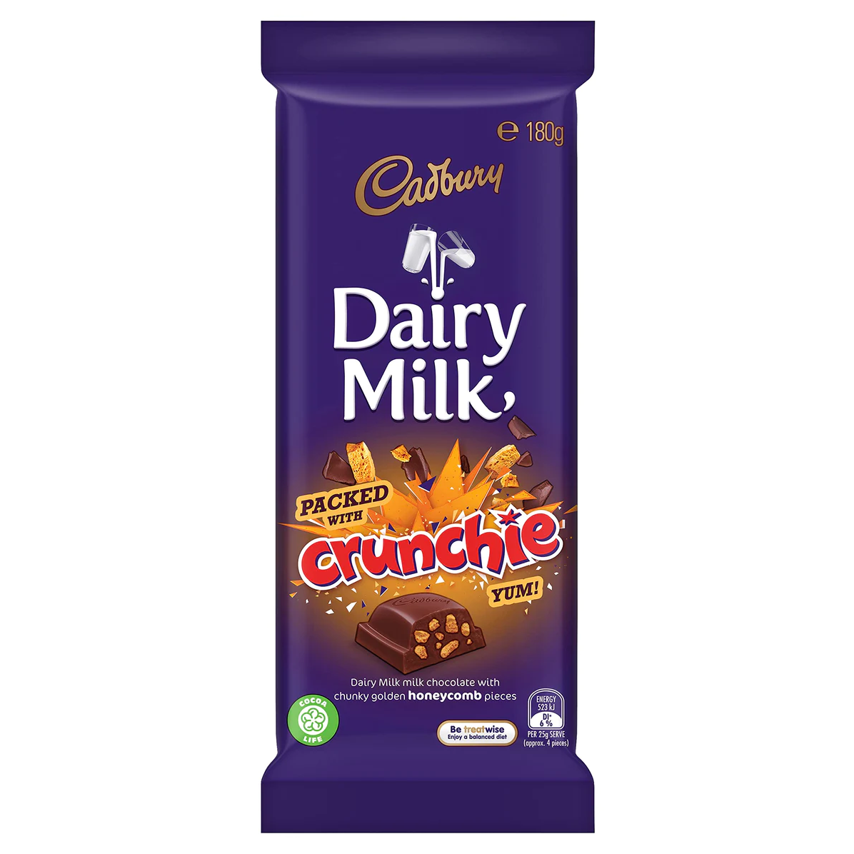 Cadbury Dairy Milk Packed with Crunchie Bits (180g)