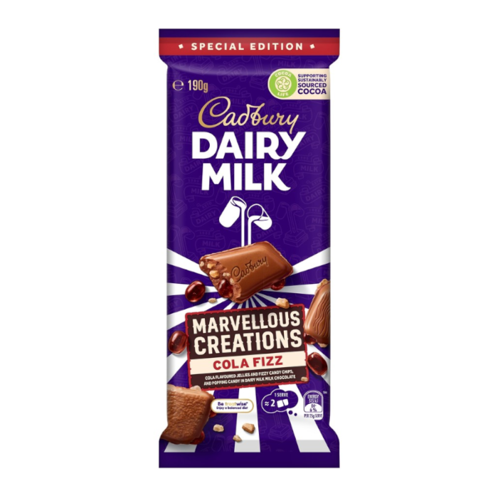 Cadbury Dairy Milk Marvellous Creations Cola Fizz (190g) product packaging