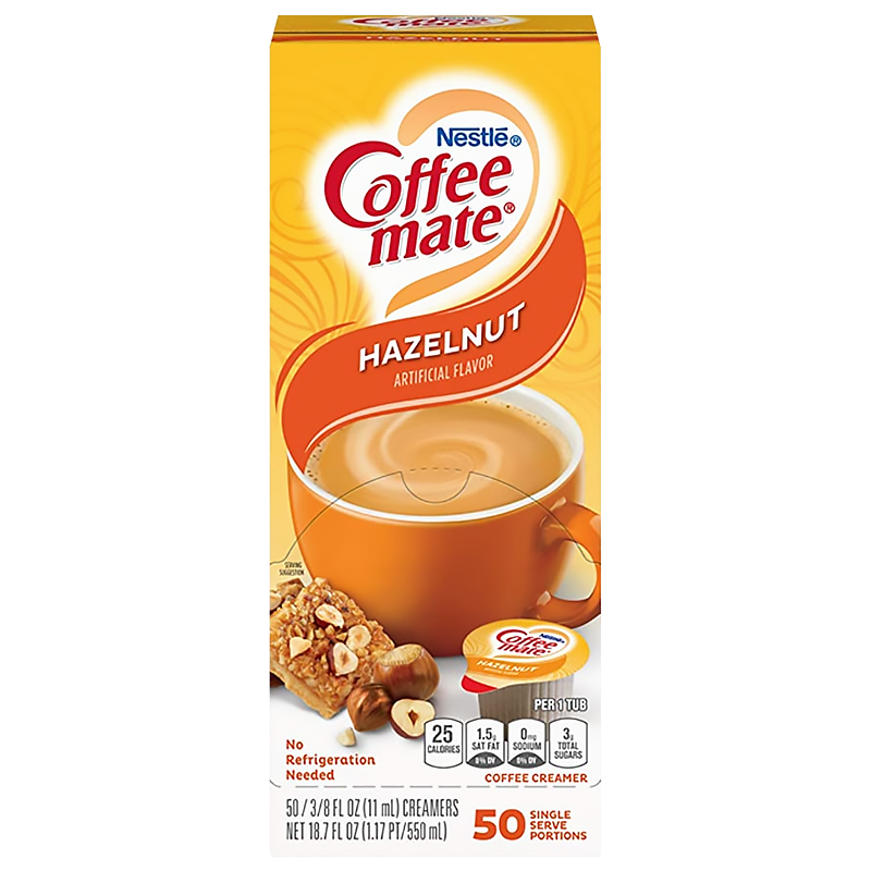 Coffee-Mate Hazelnut Liquid Creamer 50 Single Serve Portions (710g)