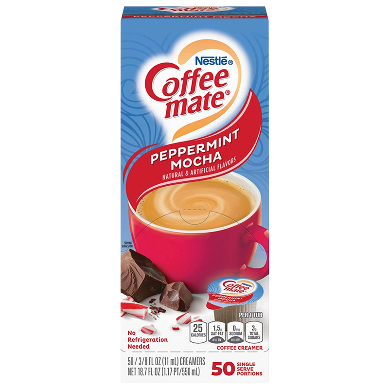 Coffee-Mate Peppermint Mocha Liquid Creamer 50 Single Serve Portions (710g)