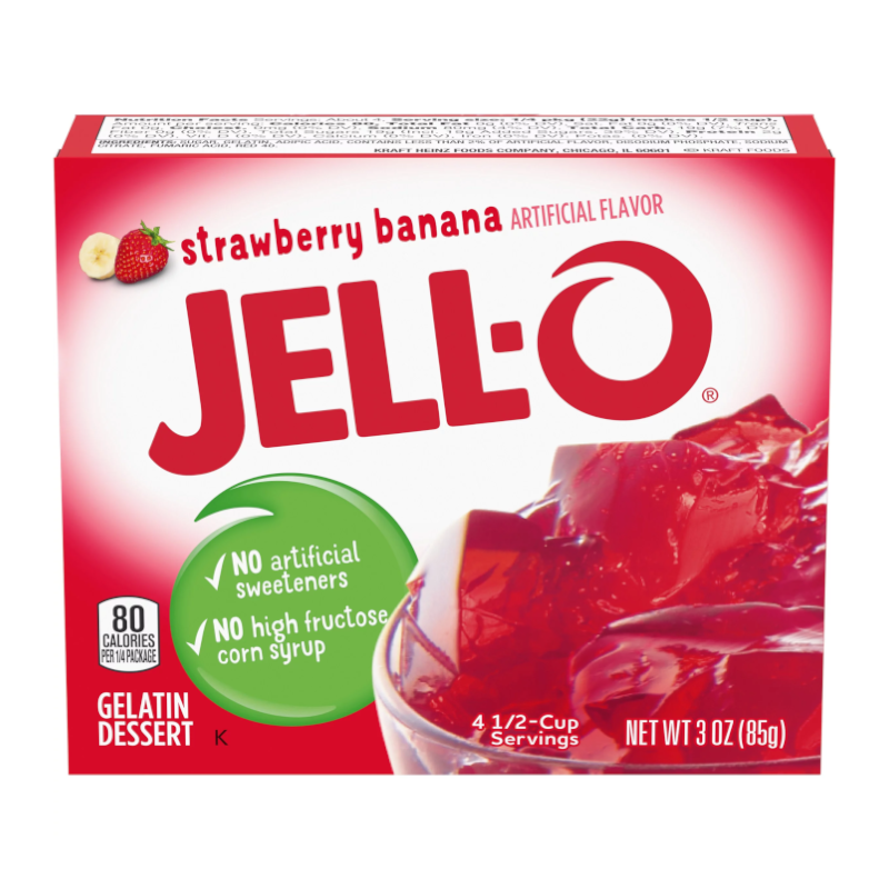 Jell-O Strawberry and Banana Gelatin (85g)