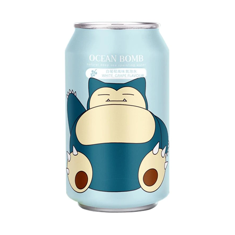 Ocean Bomb Pokemon Snorlax Grape Flavour Sparkling Water (330ml)